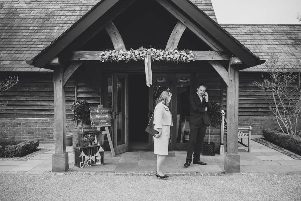 sandhole oak barn wedding photography black and white