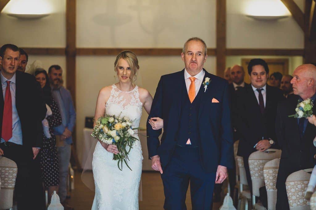 sandhole oak barn wedding photography bride and her dad