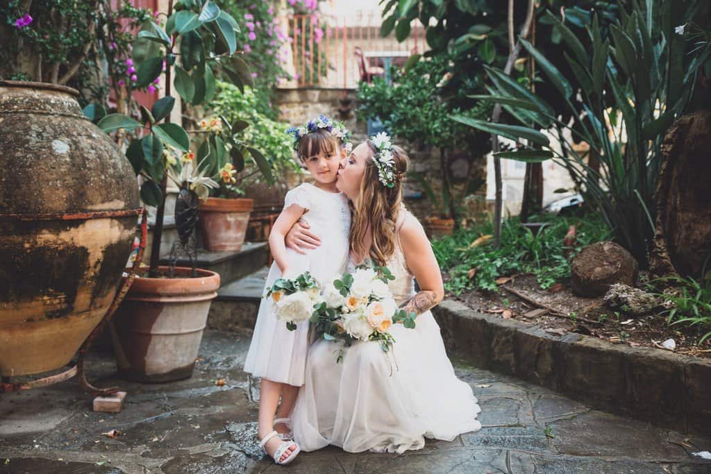 italy wedding photographer bride boho and blue suit relaxe