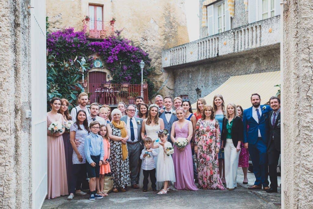 italy wedding photographer bride boho and blue suit relaxe